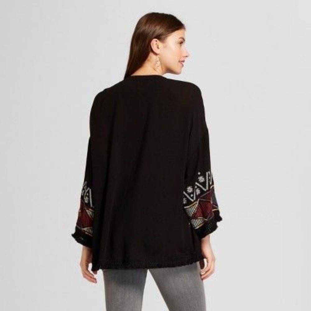 Embroidered Fringe Kimono Jacket - Picture 2 of 5